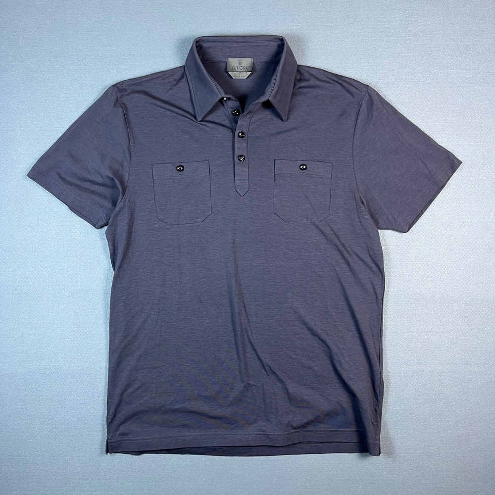 G/FORE Mens Short Sleeve Dual Pocket Golf Polo Shirt Charcoal Grey Size Large